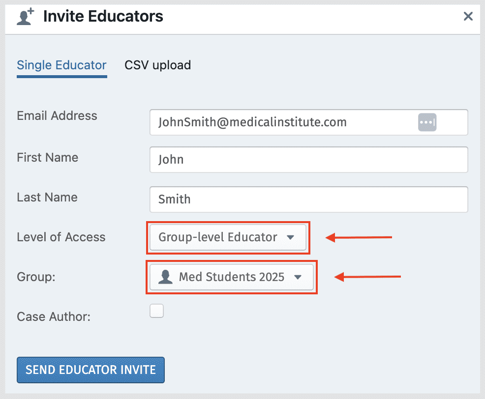 Inviting group-level educators